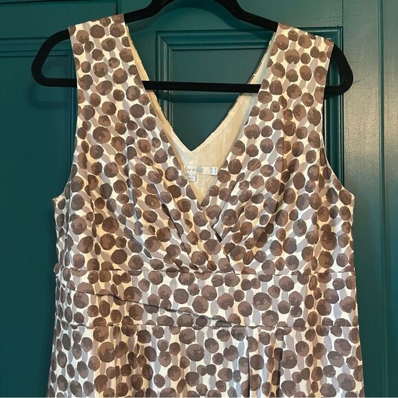 Boden dress gray polka dots cotton & lined sz 14 - Picture 3 of 6